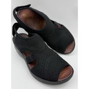 BZees Women's Sz 9M Dream‎ Comfortable Sandals Black Adjustable Back Open Toe